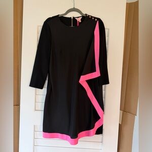 Ted Baker Black Dress with Pink Accents